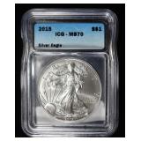 2015 AMERICAN SILVER EAGLE ICG MS70