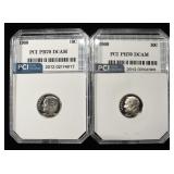 (2) 1960 ROOSEVELT DIMES PCI PERFECT GEM DCAM