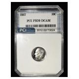 1957 ROOSEVELT DIME PCI PERFECT GEM PROOF DCAM