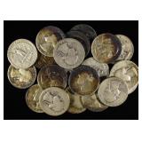 (20) 90% SILVER WASHINGTON QUARTERS