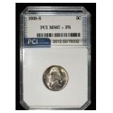 1938-S JEFFERSON NICKEL PCI SUPERB GEM BU FS