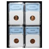 (4) GRADED LINCOLN CENTS