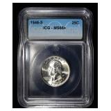 1946-S WASHINGTON QUARTER ICG MS66+