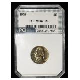 1958 JEFFERSIN NICKEL PCI SUPERB GEM BU FS