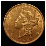 1852 $20 LIBERTY GOLD BU