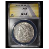 1901 MORGAN DOLLAR ANACS AU53