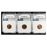 1939-S, 1956-D & 1941-D WHEAT CENTS PCI