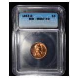 1957-D WHEAT CENT ICG MS67 RD
