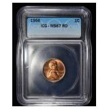 1956 WHEAT CENT ICG MS67 RD