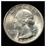 1932-S WASHINGTON QUARTER CH BU