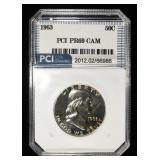 1963 FRANKLIN HALF PCI SUPERB GEM+ PROOF CAM