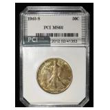 1942-S WALKING LIBERTY HALF DOLLAR PCI UC