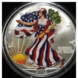 2002 AMERICAN SILVER EAGLE PAINTED