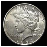 1924-S PEACE DOLLAR CH AU