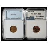 (2) GRADED LINCOLN CENTS
