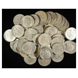 (50) 90% SILVER ROOSEVELT DIMES