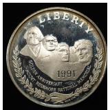 1991-S $1 COMMEM MOUNT RUSHMORE  PR DCAM