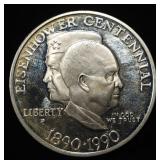 1990-P $1 COMMEM EISENHOWER CENTENNIAL PR DCAM
