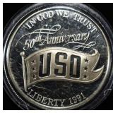 1991-S $1 COMMEM USO PR DCAM