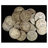 (20) 90% SILVER BARBER QUARTER