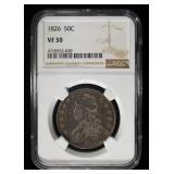 1826 BUST HALF DOLLAR NGC VF-30