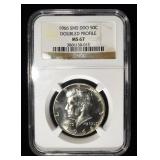 1966 SMS KENEDY HALF NGC MS-67 DOUBLED PROFILE