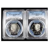 1993-S & 1999-S KENNEDY 50C PCGS SUPERB GEM+ PROOF
