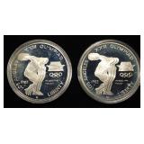 (2) 1983-S $1 OLYMPIAD DISCUS THROWER PR COMMEM