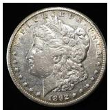 1892-CC MORGAN DOLLAR AU CLEANED