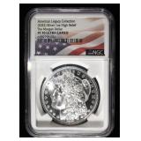 HIGH RELIEF 1 OZ 0.999 SILVER ROUND NGC PF70