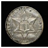 1862 3 CENT PIECE AU