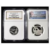 2005-S & 2014-S SILVER WASHINGTON QUARTERS NGC
