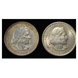 (2) 1893 HALF DOLLAR COLUMBIAN EXPOSTION COMMEMS