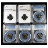 (6) GRADED JEFFERSON NICKELS