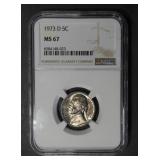 1973-D JEFFERSON NICKEL NGC MS67