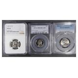 (3) GRADED JEFFERSON NICKELS