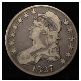 1827 BUST HALF DOLLAR F/VF
