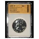 1959-P FRANKLIN HALF DOLLAR SGS PERFECT GEM PROOF