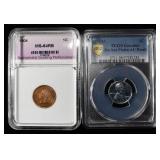 (2) GRADED CENTS