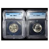 (2) ICG GRADED WASHINGTON QUARTERS