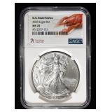 2020 AMERICAN SILVER EAGLE NGC MS70
