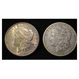 1889-P,O MORGAN DOLLARS