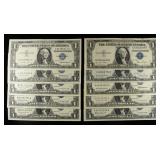(10) $1 SILVER CERTIFICATES CU