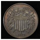 1872 2 CENT PIECE BU