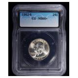 1952-S WASHINGTON QUARTER IGC MS 66+