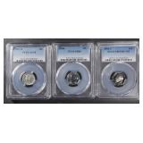 (3) PCGS GRADED DIMES
