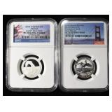 2014-S & 2018-S WASHINGTON QUARTERS NGC PF70