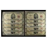 (10) $5 RED SEAL NOTES