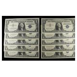(10) $1 SILVER CERTIFICATES CU