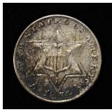 1854 3 CENT PIECE AU/BU